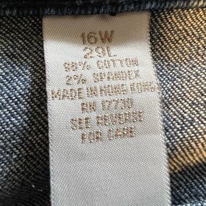 Cherokee Plus Size Blue Jeans - No Holes No Rips - 16W 29L